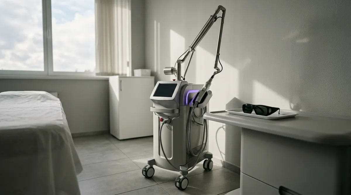 Appareil laser dermatologique dans une salle de soin